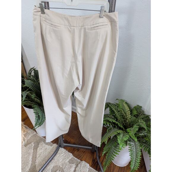 Dressbarn Ivory Cropped Career Dress Work Trousers Sz 16 - Picture 2 of 9